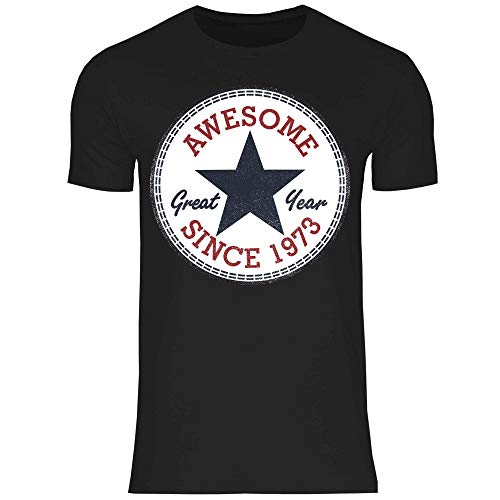 wowshirt Herren T-Shirt Awesome Since Geschenk zum 40. 50. 60. Geburtstag 20-90 Jahre Alt, Größe:L, Farbe:1973 Black von wowshirt