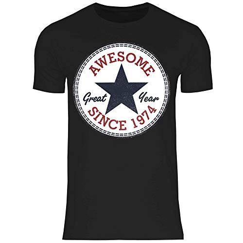 wowshirt Herren T-Shirt Awesome Since Geschenk zum 40. 50. 60. Geburtstag 20-90 Jahre Alt, Größe:M, Farbe:1974 Black von wowshirt