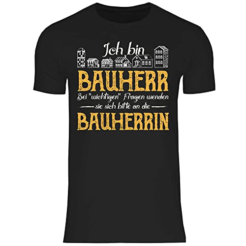 wowshirt Herren T-Shirt Bauherr Für Alle Wichtigen Fragen Hausbau Hausbesitzer, Größe:XL, Farbe:Black von wowshirt