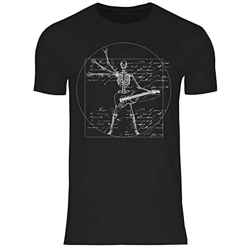 wowshirt Herren T-Shirt Da Vinci Rock Musik Festival Skelett Gitarre, Größe:XL, Farbe:Black von wowshirt