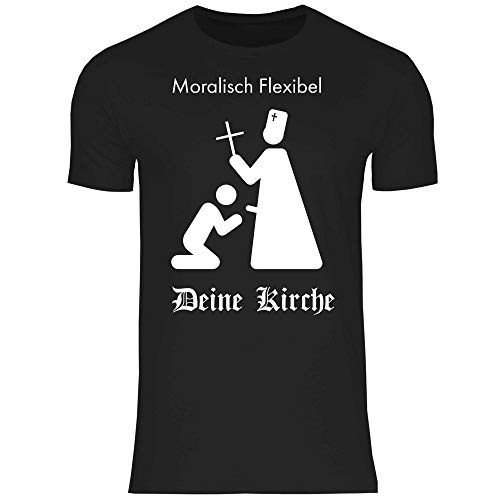 wowshirt Herren T-Shirt Deine Kirche Moralisch Flexibel Anti Religion Atheist Atheism, Größe:3XL, Farbe:Black von wowshirt