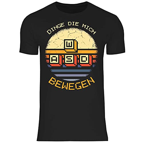 wowshirt Herren T-Shirt Dinge Die Mich Bewegen Videospieler Spielkonsole Gamer Gaming, Größe:M, Farbe:Black von wowshirt