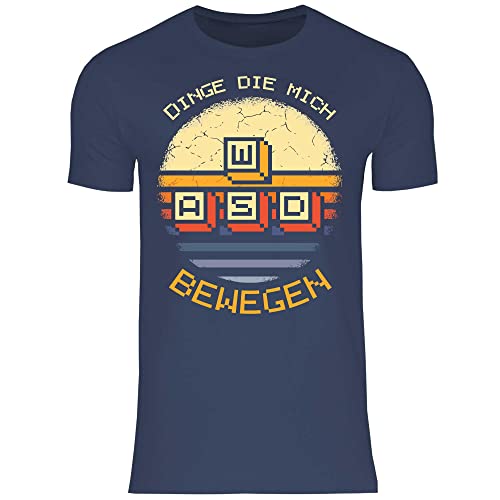 wowshirt Herren T-Shirt Dinge Die Mich Bewegen Videospieler Spielkonsole Gamer Gaming, Größe:XL, Farbe:Navy von wowshirt