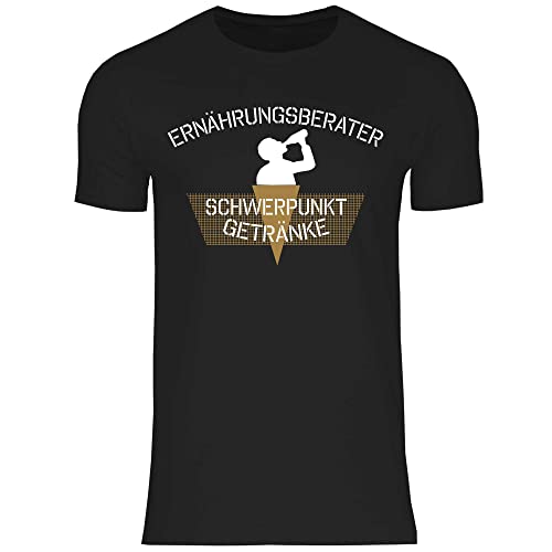 wowshirt Herren T-Shirt Ernährungsberater Schwerpunkt Getränke Alkohol-Liebhaber Geschenk Biertrinker Saufen, Größe:4XL, Farbe:Black von wowshirt