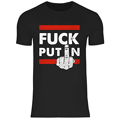 wowshirt Herren T-Shirt Fuck Putin Für Ukraine Ukrainische Patrioten Gegen Putin Demo, Größe:L, Farbe:Black von wowshirt