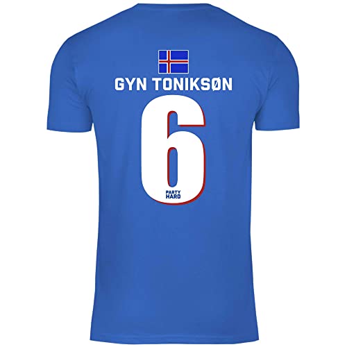 wowshirt Herren T-Shirt Fußball Sauf Trikot Karneval JGA Mallorca Party Crew Bier Fasching, Größe:5XL, Farbe:6 GYN Tonikson Royal Blue von wowshirt