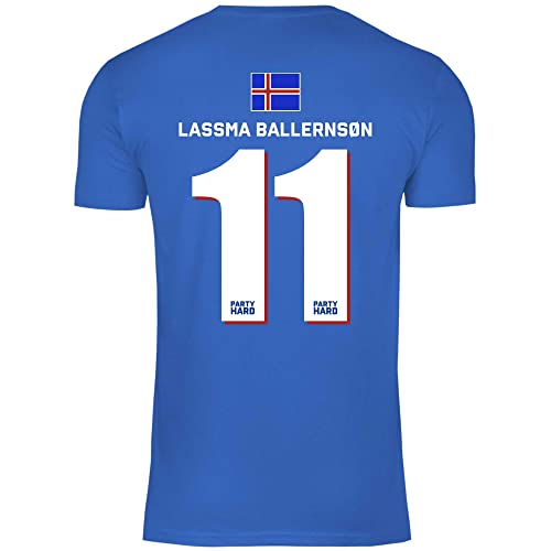 wowshirt Herren T-Shirt Fußball Sauf Trikot Karneval JGA Mallorca Party Crew Bier Fasching, Größe:L, Farbe:11 Lassma Ballernson Royal Blue von wowshirt