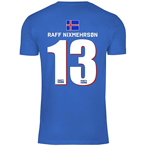 wowshirt Herren T-Shirt Fußball Sauf Trikot Karneval JGA Mallorca Party Crew Bier Fasching, Größe:L, Farbe:13 Raff Nixmehrson Royal Blue von wowshirt