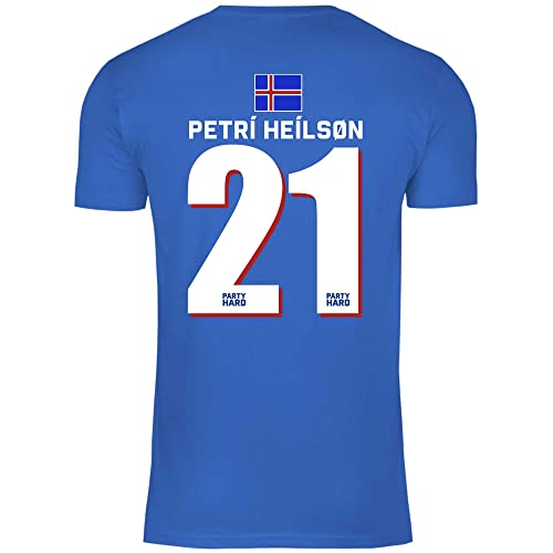 wowshirt Herren T-Shirt Fußball Sauf Trikot Karneval JGA Mallorca Party Crew Bier Fasching, Größe:L, Farbe:21 Petri Heilson Royal Blue von wowshirt