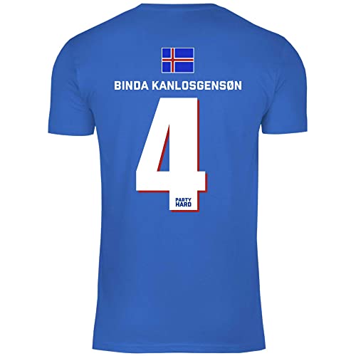 wowshirt Herren T-Shirt Fußball Sauf Trikot Karneval JGA Mallorca Party Crew Bier Fasching, Größe:L, Farbe:4 Binda Kanlosgenson Royal Blue von wowshirt