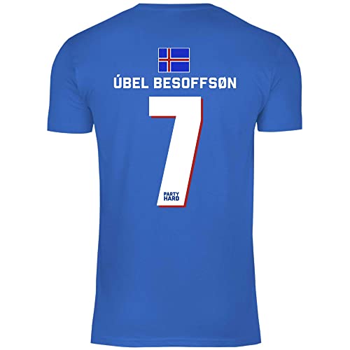 wowshirt Herren T-Shirt Fußball Sauf Trikot Karneval JGA Mallorca Party Crew Bier Fasching, Größe:L, Farbe:7 Ubel Besoffson Royal Blue von wowshirt