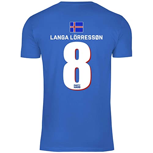 wowshirt Herren T-Shirt Fußball Sauf Trikot Karneval JGA Mallorca Party Crew Bier Fasching, Größe:L, Farbe:8 Langa Lörresson Royal Blue von wowshirt