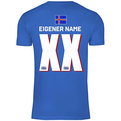 wowshirt Herren T-Shirt Fußball Sauf Trikot Karneval JGA Mallorca Party Crew Bier Fasching, Größe:L, Farbe:XX Eigener Name Royal Blue von wowshirt