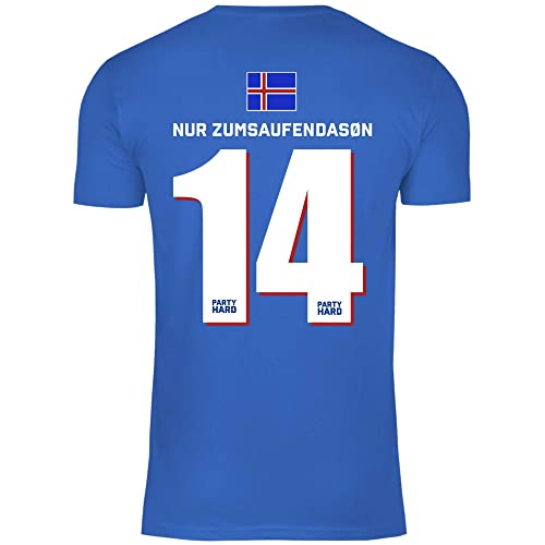 wowshirt Herren T-Shirt Fußball Sauf Trikot Karneval JGA Mallorca Party Crew Bier Fasching, Größe:M, Farbe:14 Nur Zumsaufendason Royal Blue von wowshirt