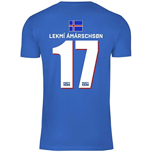 wowshirt Herren T-Shirt Fußball Sauf Trikot Karneval JGA Mallorca Party Crew Bier Fasching, Größe:M, Farbe:17 Lekmi Amarschson Royal Blue von wowshirt