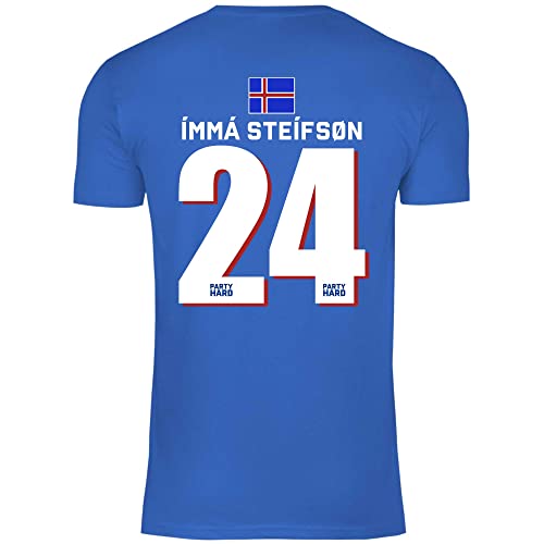 wowshirt Herren T-Shirt Fußball Sauf Trikot Karneval JGA Mallorca Party Crew Bier Fasching, Größe:M, Farbe:24 Imma Steifson Royal Blue von wowshirt