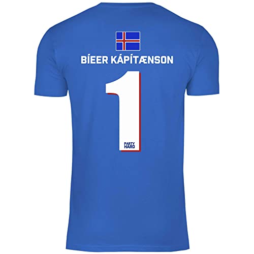 wowshirt Herren T-Shirt Fußball Sauf Trikot Karneval JGA Mallorca Party Crew Bier Gruppen, Größe:3XL, Farbe:1 Bieer Kapitanson Royal Blue von wowshirt