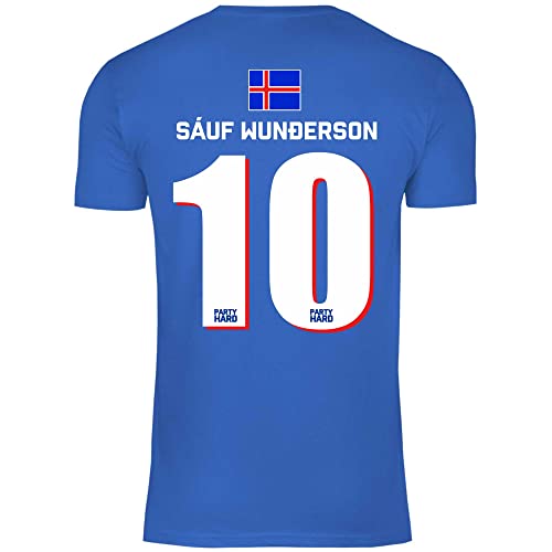 wowshirt Herren T-Shirt Fußball Sauf Trikot Karneval JGA Mallorca Party Crew Bier Gruppen, Größe:3XL, Farbe:10 Sauf Wunderson Royal Blue von wowshirt