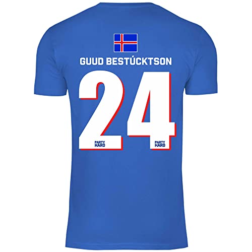 wowshirt Herren T-Shirt Fußball Sauf Trikot Karneval JGA Mallorca Party Crew Bier Gruppen, Größe:3XL, Farbe:24 Guud Bestucktson Royal Blue von wowshirt