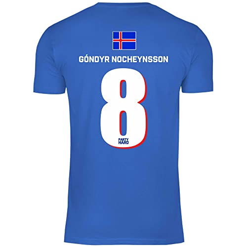 wowshirt Herren T-Shirt Fußball Sauf Trikot Karneval JGA Mallorca Party Crew Bier Gruppen, Größe:3XL, Farbe:8 Gondyr Nocheynsson Royal Blue von wowshirt