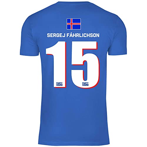 wowshirt Herren T-Shirt Fußball Sauf Trikot Karneval JGA Mallorca Party Crew Bier Gruppen, Größe:4XL, Farbe:15 Sergej Fahrlichson Royal Blue von wowshirt