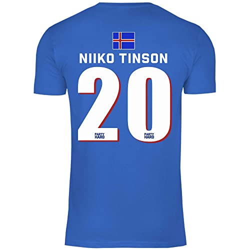 wowshirt Herren T-Shirt Fußball Sauf Trikot Karneval JGA Mallorca Party Crew Bier Gruppen, Größe:L, Farbe:20 Niiko Tinson Royal Blue von wowshirt