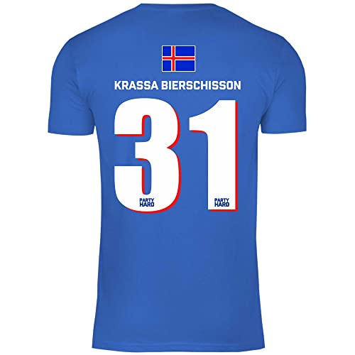 wowshirt Herren T-Shirt Fußball Sauf Trikot Karneval JGA Mallorca Party Crew Bier Gruppen, Größe:L, Farbe:31 Krassa Bierschisson Royal Blue von wowshirt