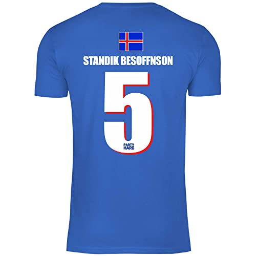 wowshirt Herren T-Shirt Fußball Sauf Trikot Karneval JGA Mallorca Party Crew Bier Gruppen, Größe:L, Farbe:5 Standik Besoffnson Royal Blue von wowshirt