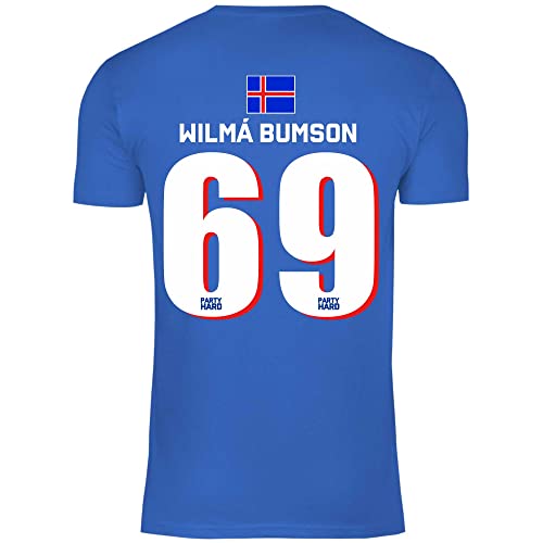 wowshirt Herren T-Shirt Fußball Sauf Trikot Karneval JGA Mallorca Party Crew Bier Gruppen, Größe:L, Farbe:69 Wilma Bumson Royal Blue von wowshirt