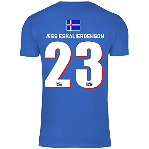 wowshirt Herren T-Shirt Fußball Sauf Trikot Karneval JGA Mallorca Party Crew Bier Gruppen, Größe:M, Farbe:23 ESS Eskalierdehson Royal Blue von wowshirt