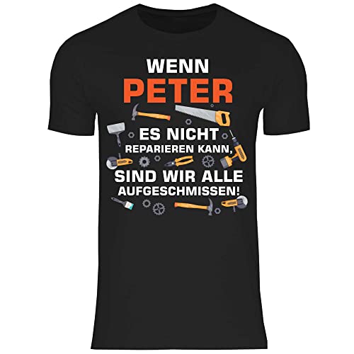 wowshirt Herren T-Shirt Geschenk für Handwerker Personalisierbar mit Namen Baustelle Heimwerker Spruch, Größe:4XL, Farbe:Black von wowshirt