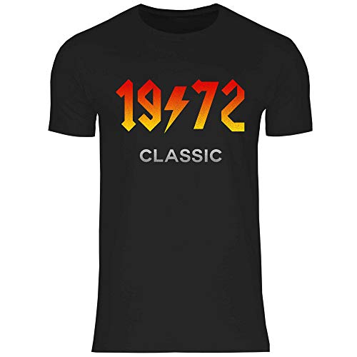 wowshirt Herren T-Shirt Geschenk zum 50. 60. Geburtstag 20-90 Jahre Jahrgang Heavy-Metal, Größe:M, Farbe:1972 Black von wowshirt