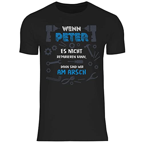 wowshirt Herren T-Shirt Handwerker Geschenk Personalisierbar mit Namen Baustelle Heimwerker Spruch, Größe:3XL, Farbe:Black von wowshirt