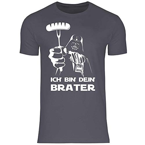 wowshirt Herren T-Shirt Ich Bin Dein Brater Grill Grillen Griller BBQ Grillmeister Wurst, Größe:XXL, Farbe:Dark Grey (Solid) von wowshirt