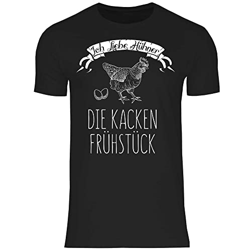 wowshirt Herren T-Shirt Ich Liebe Hühner Die Kacken Frühstück Bauer Bauernhof Hühnerhalter Landwirt, Größe:L, Farbe:Black von wowshirt