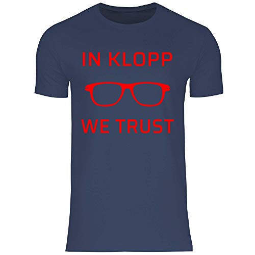 wowshirt Herren T-Shirt In Klopp We Trust Jurgen Klopp Liverpool LFC, Größe:L, Farbe:Navy von wowshirt