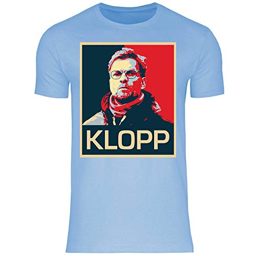 wowshirt Herren T-Shirt Jurgen Klopp Liverpool Trikot LFC, Größe:M, Farbe:Sky Blue von wowshirt