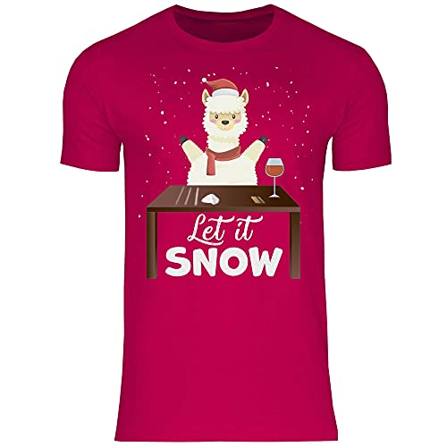 wowshirt Herren T-Shirt Let It Snow Lama Alpaka Weihnachtsmotiv Weihnachten Nikolaus Ugly Christmas, Größe:L, Farbe:Sorbet von wowshirt