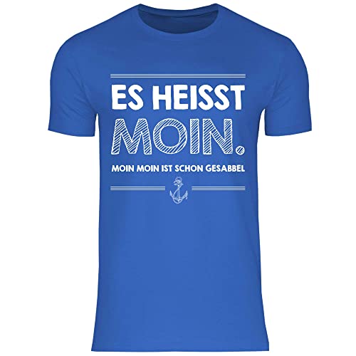 wowshirt Herren T-Shirt Moin Moin Ist Schon Gesabbel Nordsee Ostsee Urlaub Möwe Plattdeutsch Meer, Größe:XL, Farbe:Royal Blue von wowshirt