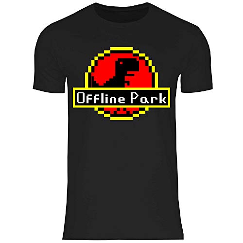 wowshirt Herren T-Shirt Offline Park Dino Dinosaurier Internet Fossil Geek Gamer, Größe:XL, Farbe:Black von wowshirt