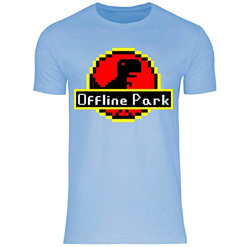 wowshirt Herren T-Shirt Offline Park Dino Dinosaurier Internet Fossil Geek Gamer, Größe:XL, Farbe:Sky Blue von wowshirt