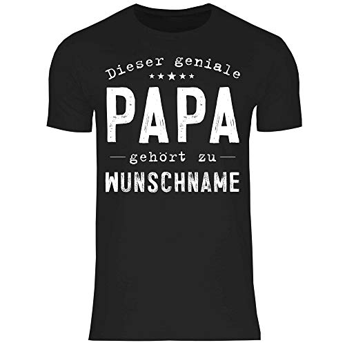 wowshirt Herren T-Shirt Personalisiertes Geschenk für Papa Anpassbare Name Wunschname, Größe:XL, Farbe:Black von wowshirt