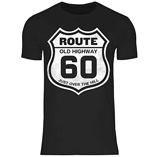 wowshirt Herren T-Shirt Route Geschenk zum 40. 50. 60. Geburtstag 20-90 Jahre Alt Vintage, Größe:L, Farbe:60 Black von wowshirt