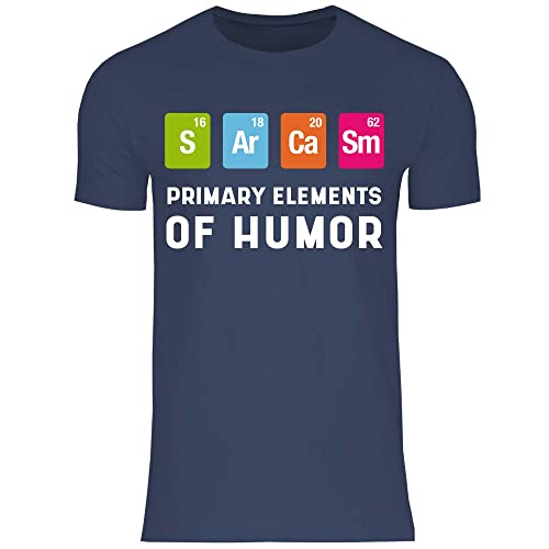 wowshirt Herren T-Shirt Sarcasm Elements of Humor Wissenschaft Chemiker Sarkasmus Periodensytem Nerd Geek, Größe:XL, Farbe:Navy von wowshirt