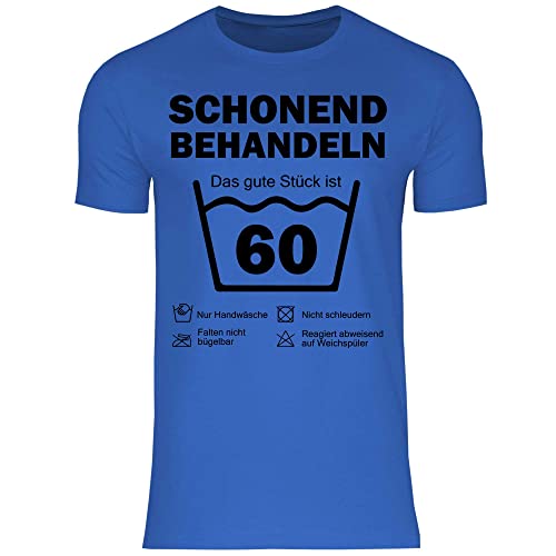 wowshirt Herren T-Shirt Schonend Behandeln Das Gute Stück Ist 60 Geschenk zum 60. Geburtstag 60 Jahre, Größe:3XL, Farbe:Royal Blue von wowshirt