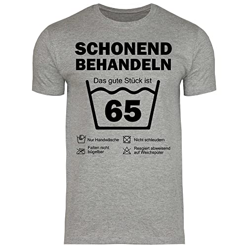 wowshirt Herren T-Shirt Schonend Behandeln Das Gute Stück Ist 65 Geschenk zum 65. Geburtstag 65 Jahre, Größe:XL, Farbe:Sport Grey (Heather) von wowshirt