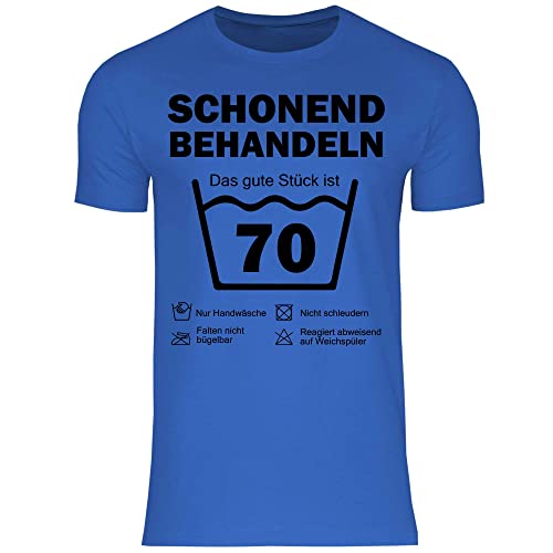 wowshirt Herren T-Shirt Schonend Behandeln Das Gute Stück Ist 70 Geschenk zum 70. Geburtstag 70 Jahre, Größe:3XL, Farbe:Royal Blue von wowshirt
