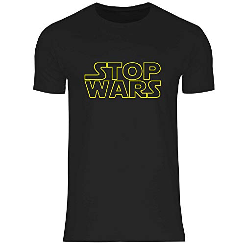 wowshirt Herren T-Shirt Stop Wars Peace Frieden Pazifist Anti Krieg Demo Protest, Größe:M, Farbe:Black von wowshirt