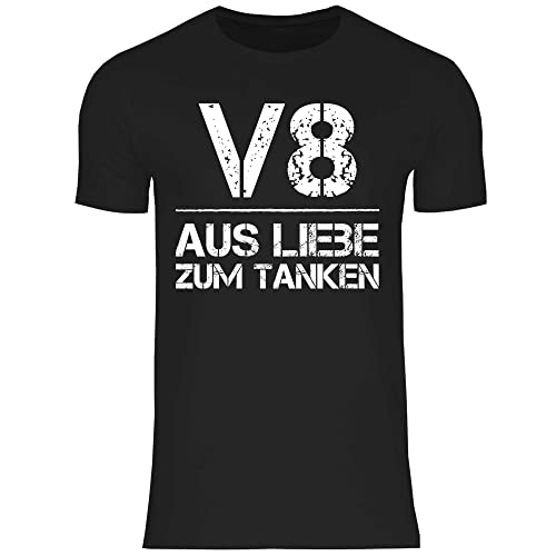 wowshirt Herren T-Shirt V8 Motor Tuning 8 Zylinder KFZ-Mechaniker Raser Schrauber Werkstatt, Größe:XL, Farbe:Black von wowshirt