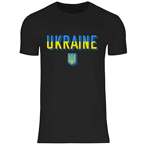 wowshirt Herren T-Shirt Wappen der Ukraine Ukrainische Flagge Dreizack Patriot, Größe:S, Farbe:Black von wowshirt